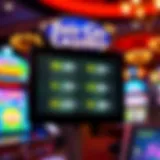 Illustration of a casino screen displaying various promotional coupon codes for players