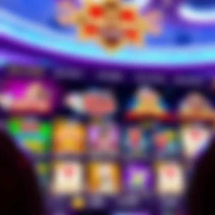 A vibrant casino interface showcasing a variety of slot games and bonus offers