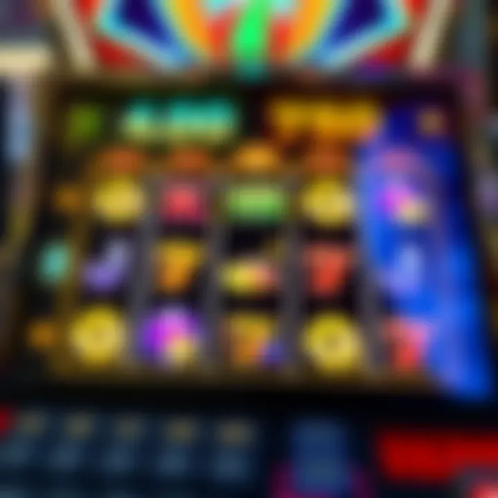 Online slot machine interface showing vibrant symbols and payout lines