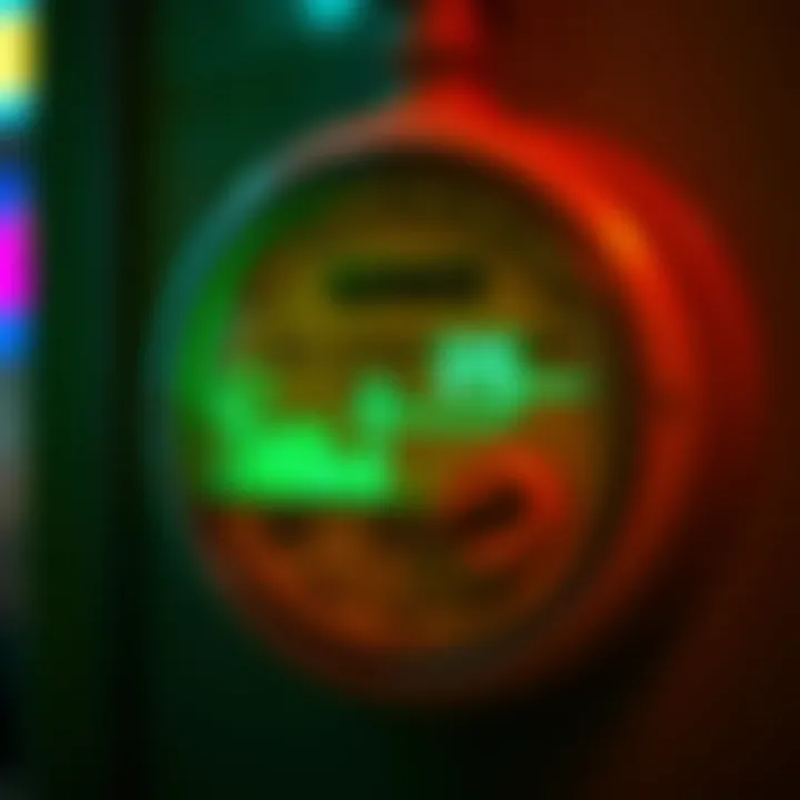 Electric meter with green energy icons representing renewable power and cost savings