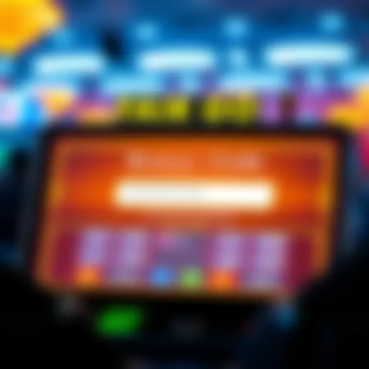 Illustration showing a digital interface with bonus code input field and confirmation message