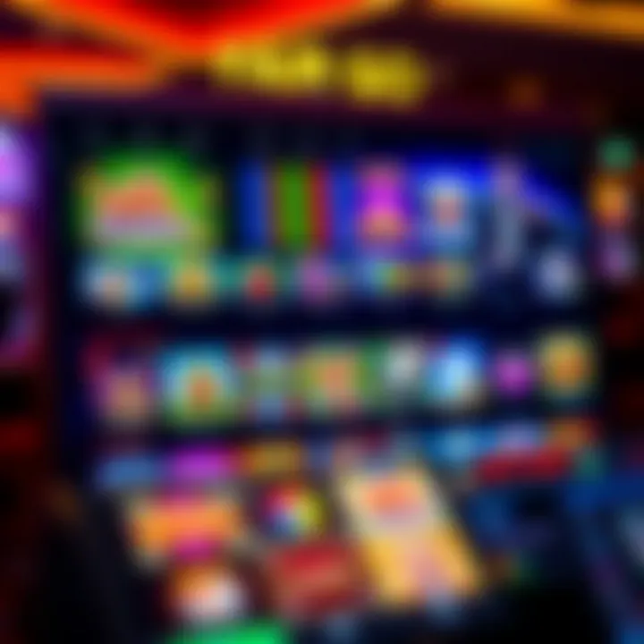 Interface displaying diverse casino game options with colorful graphics