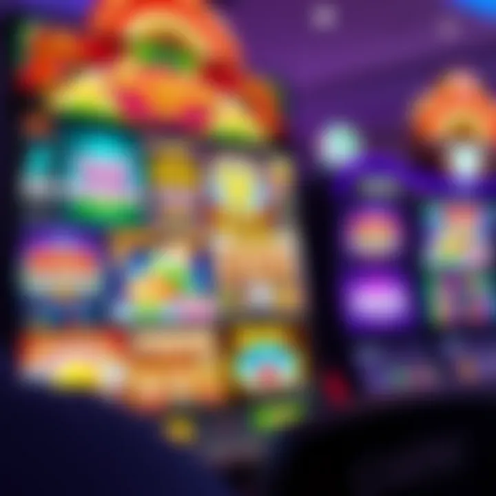 Diverse Game Selection at Fair Go Casino Sister Sites Colorful online casino interface displaying a variety of slot games with vibrant graphics