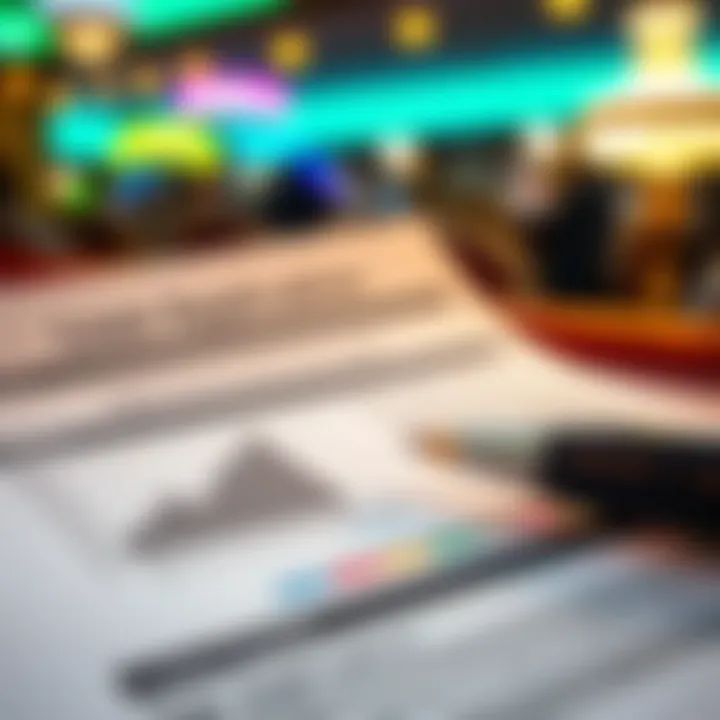 Illustration of a document with financial charts and a pen indicating loan application details