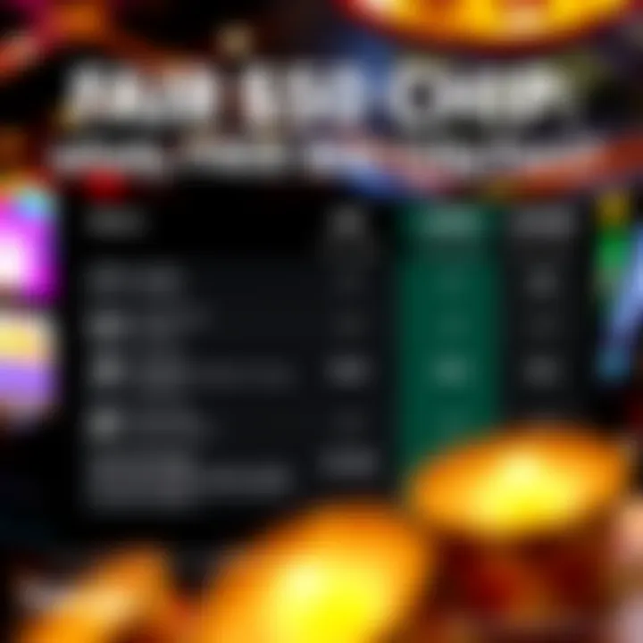 Comparison chart showing various Australian online casino offers highlighting Fair Go's free $50 chip advantage