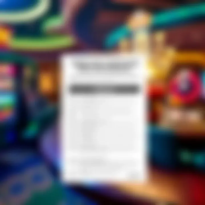 Graphic depicting terms and conditions checklist for online casino promotions