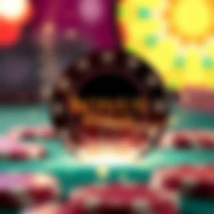 Illustration of a casino chip surrounded by sparkling effects symbolizing bonus rewards