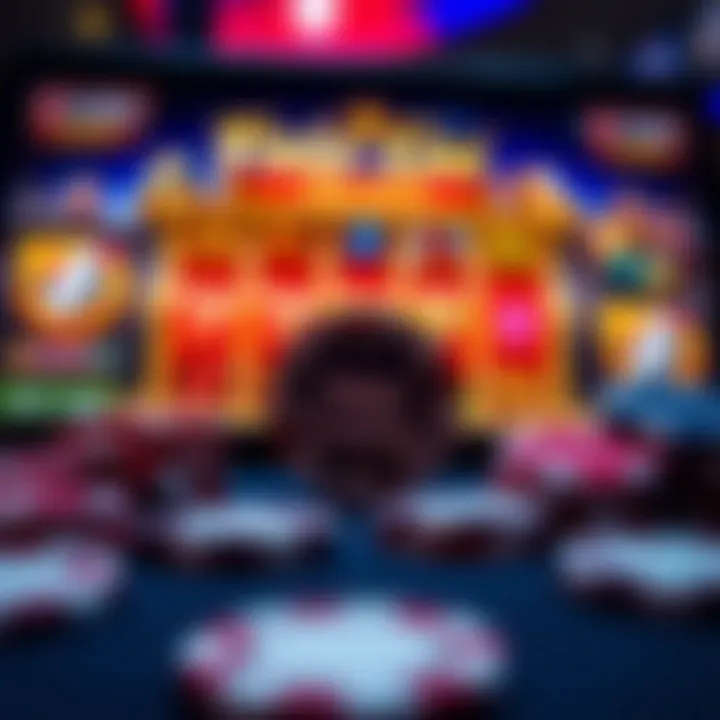 Casino chips and digital interface highlighting free spins features