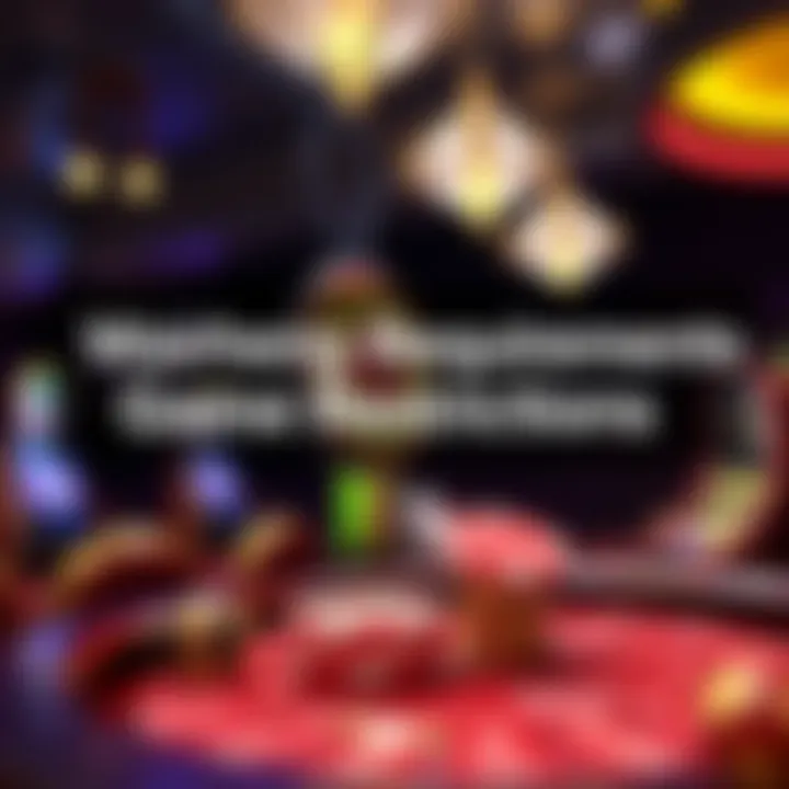 Illustration of wagering requirements and game restrictions in an online casino context