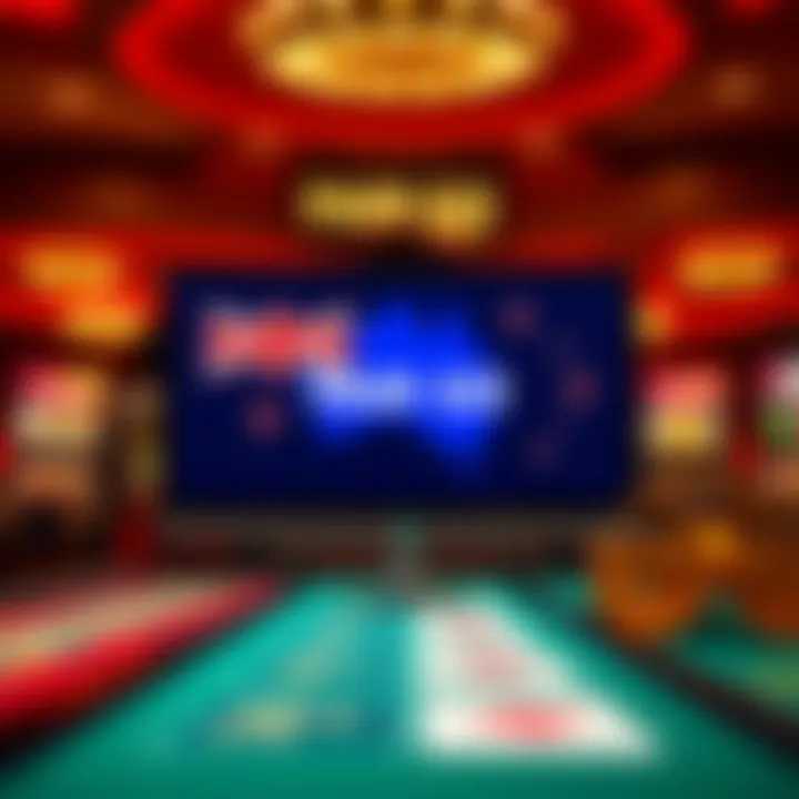 Illustration of online gambling screen with Australian legal symbols