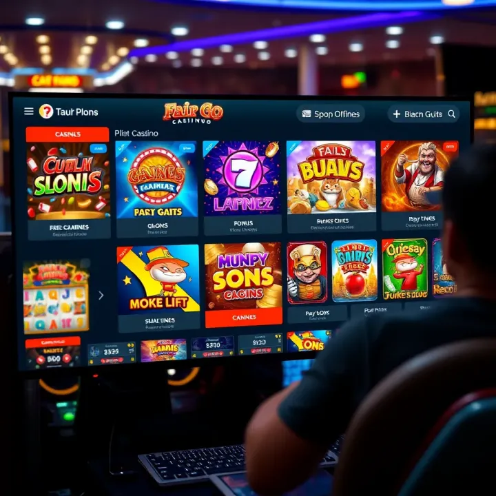 Online casino interface showing diverse slot games and user-friendly navigation