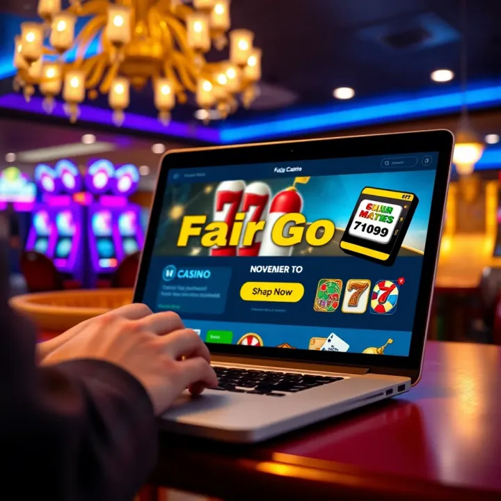 Person using a laptop to claim casino bonus on Fair Go website
