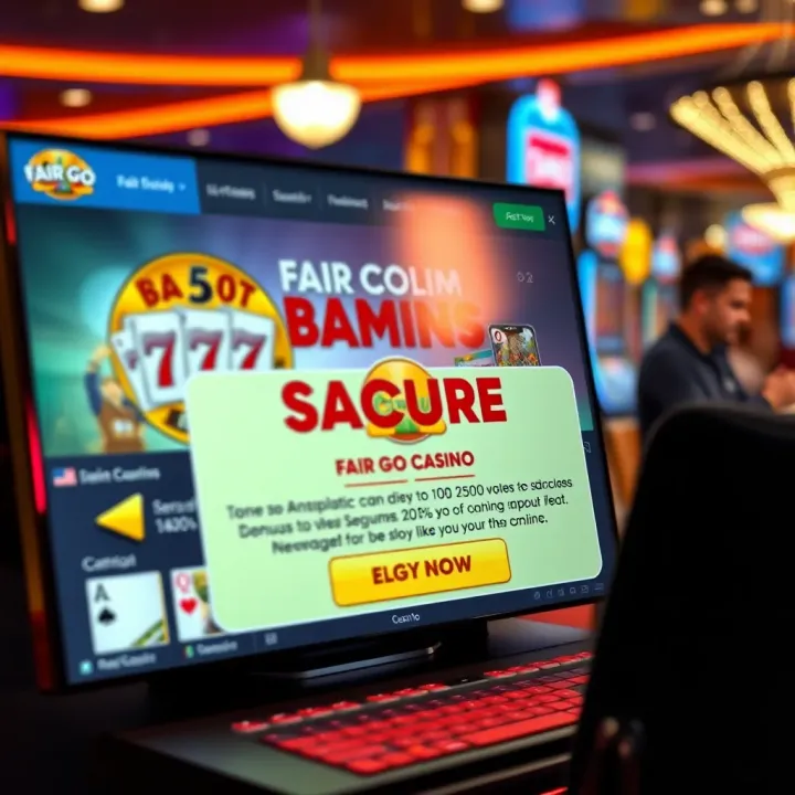 Secure online gambling interface with bonus claim notification