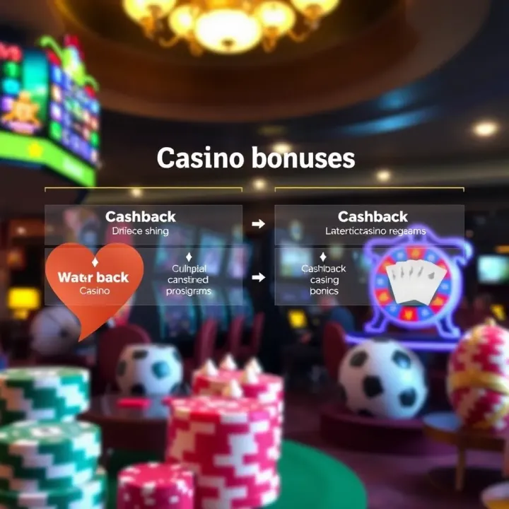 Diagram showing different types of casino bonuses including cashback and their benefits