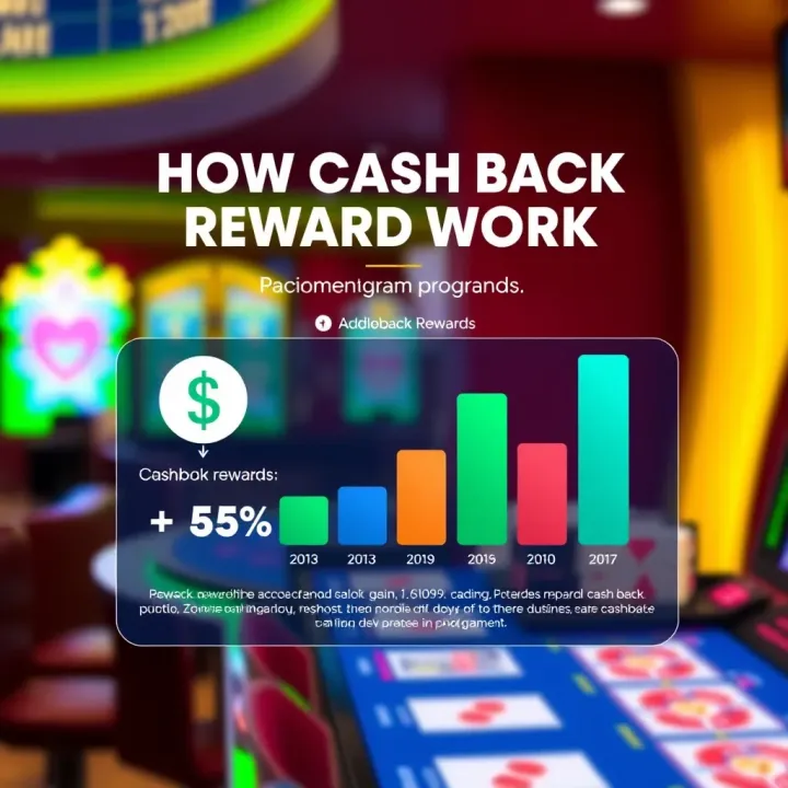 Infographic illustrating how cashback rewards accumulate and can be used in casino gaming