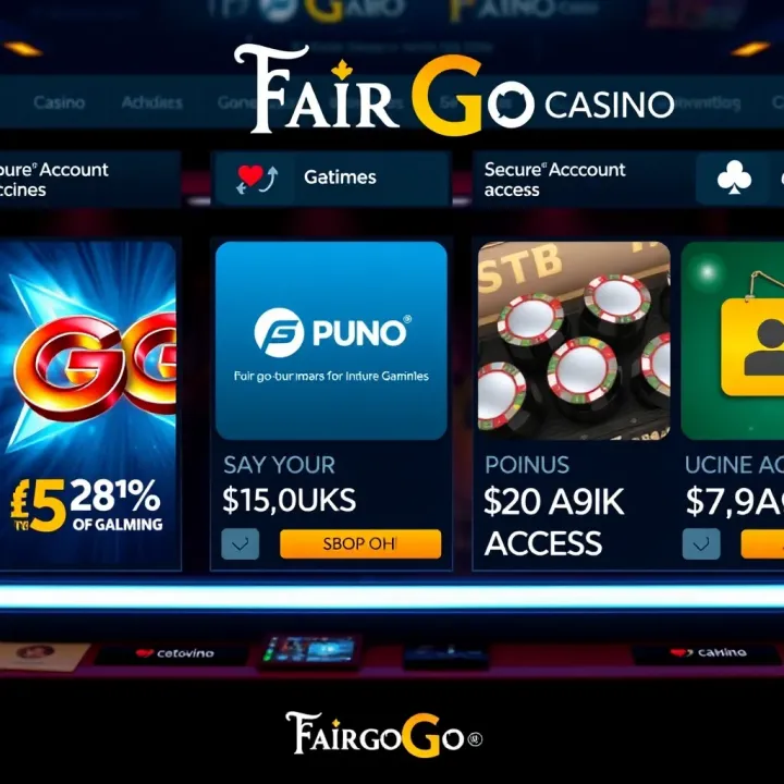Promotions and Account Access on Fair Go Casino Home Page Display of promotional banners and secure account access options on Fair Go Casino