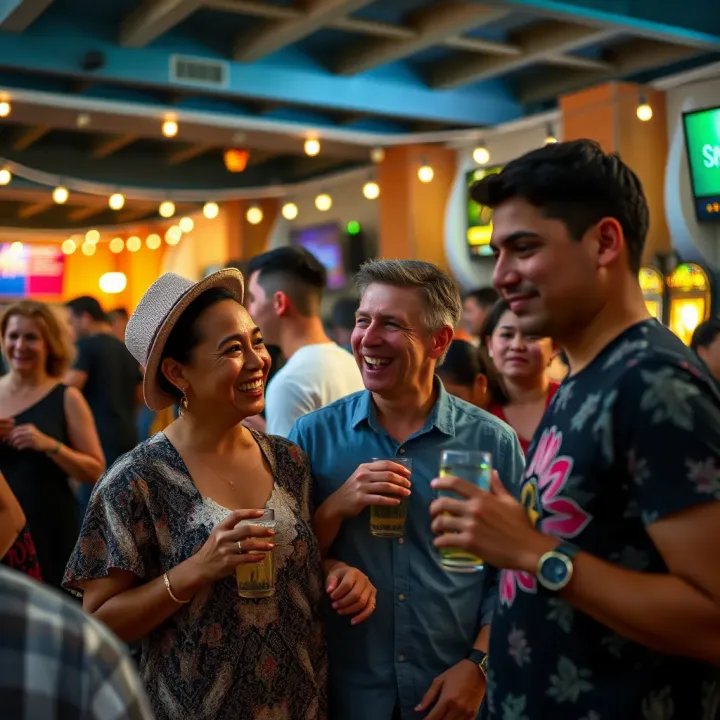 Australian Cultural Event Embracing Inclusive Entertainment Community gathering celebrating Australian culture with diverse participants sharing fun moments