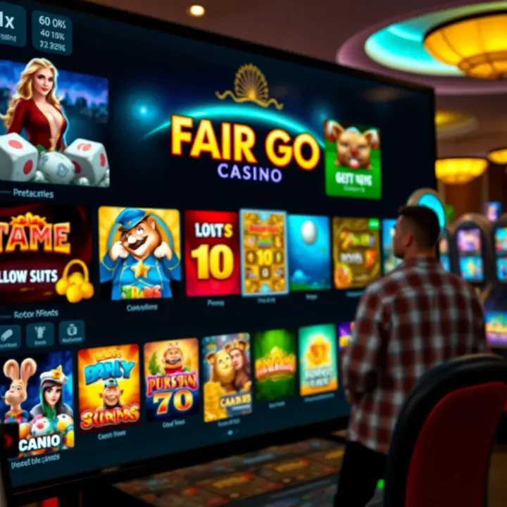 Diverse range of casino games displayed on a digital interface