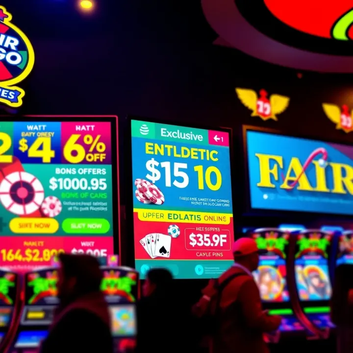 Digital Display of Promotional Offers and Bonus Codes Colorful digital display showcasing exclusive promotional offers and bonus codes for online gaming