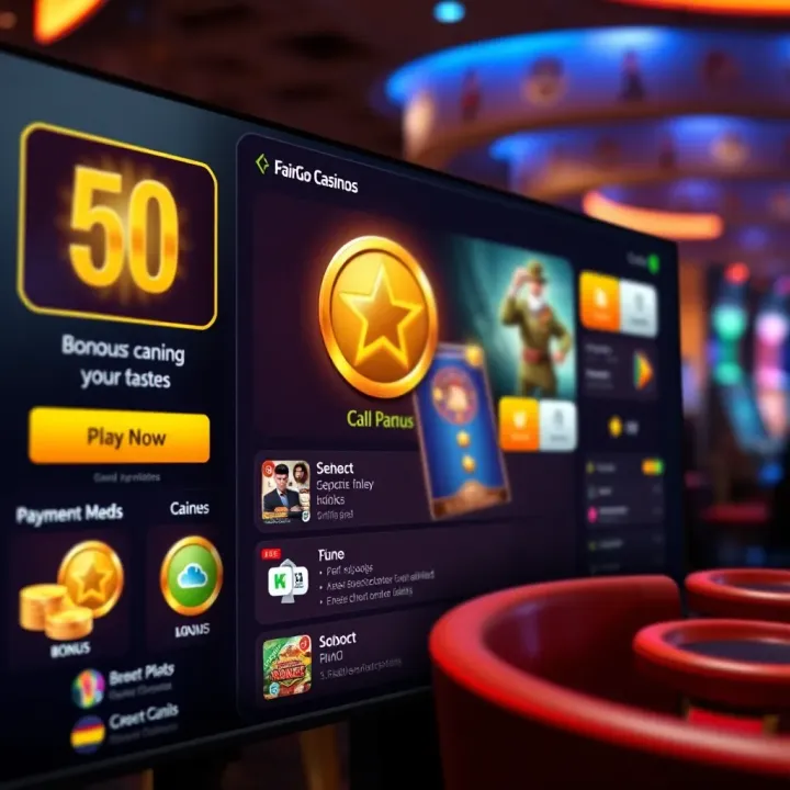 Online casino interface showing bonus claim options and payment methods