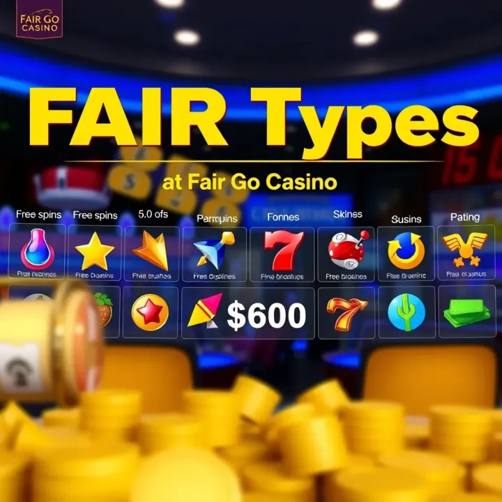 Graphic showing various casino bonus icons like free spins, cash bonuses, and promo offers