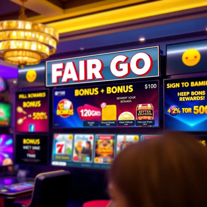 Display of bonus rewards and promotional offers available on Fair Go Casino's website