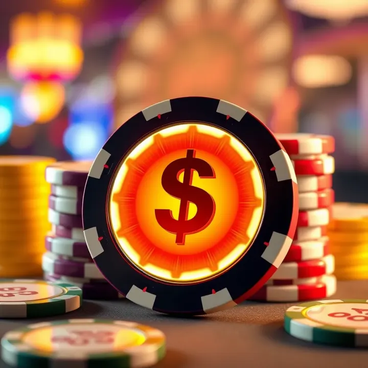Graphic showing casino chips and a glowing bonus icon representing casino bonuses and wagering requirements