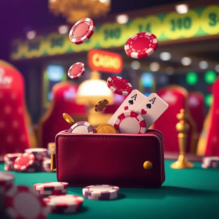 Illustration depicting cashback concept with casino chips and coins returning to a player's wallet