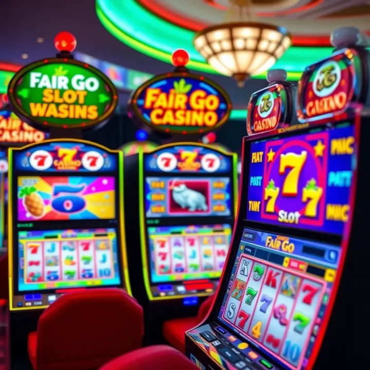 Bright casino slot machines showcasing colorful reels and vibrant symbols