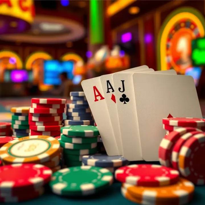 Visual Representation of Bonus Offers at Fair Go Casino Colorful casino chips and playing cards illustrating bonus offers at an online casino