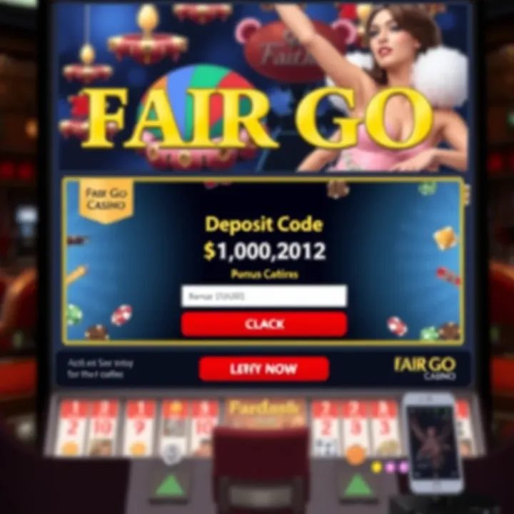 Illustration showing a digital casino interface highlighting a bonus code entry field