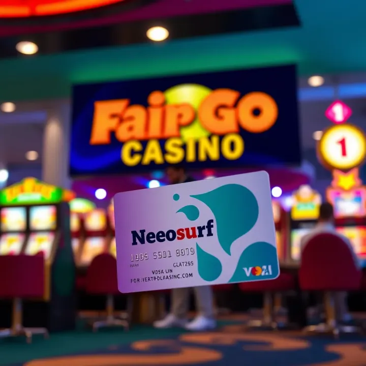 Exploring Fair Go Casino's Neosurf Deposit Method Neosurf payment card and Fair Go Casino logo showcasing deposit options