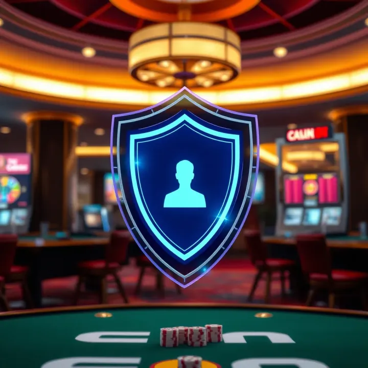 Digital shield representing player protection and responsible gambling in online casinos