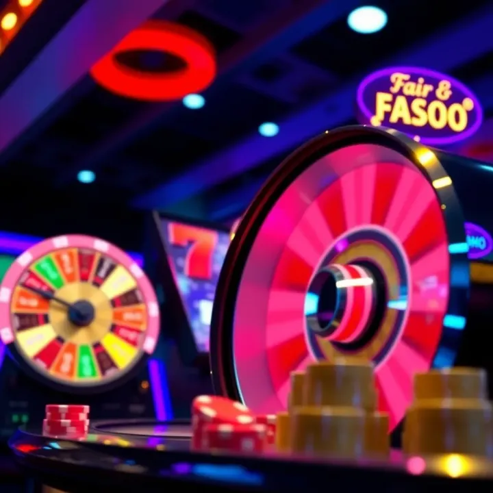 Illustration of spinning casino reels with bright lights symbolizing free spins promotion