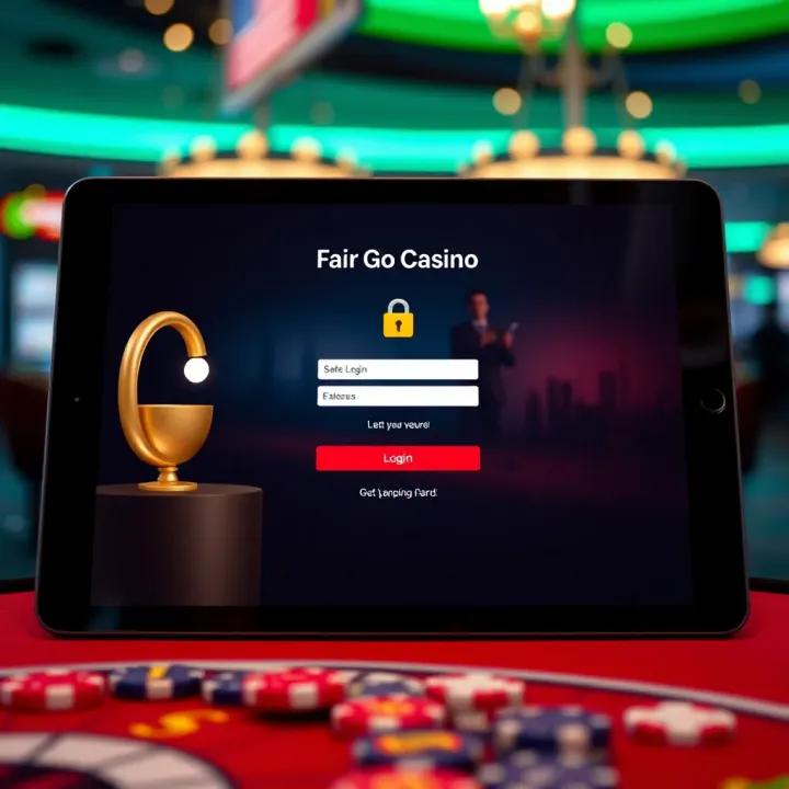 Secure login screen on iPad ensuring safe access to Fair Go Casino account for Australian players