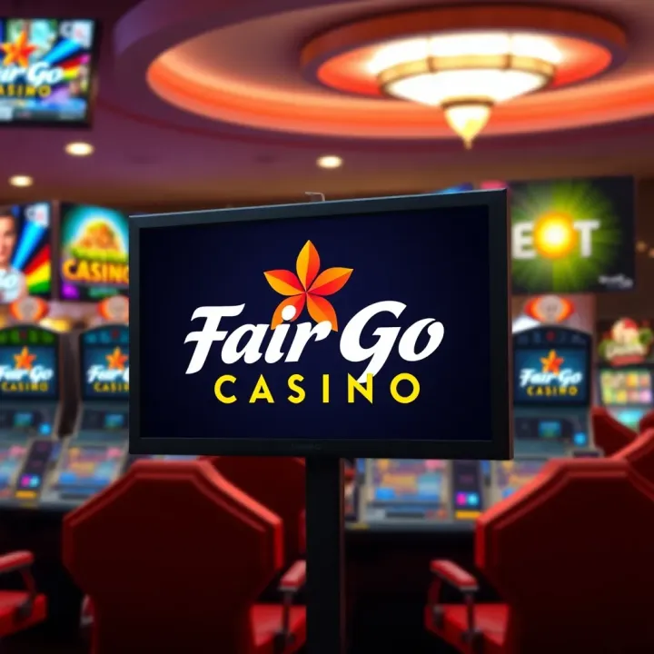 Digital presentation of Fair Go Casino logo on various online gambling platforms demonstrating brand consistency