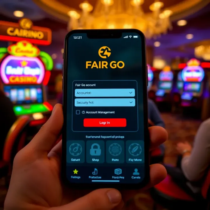 Managing Fair Go Casino Account Securely via Mobile Secure mobile interface showing account management features and security icons for Fair Go Casino