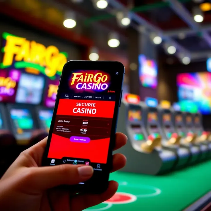 Mobile device displaying secure online casino platform with convenient banking options