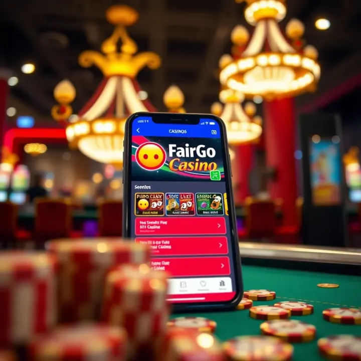 Mobile device displaying Fair Go Casino app with seamless navigation and secure payment options