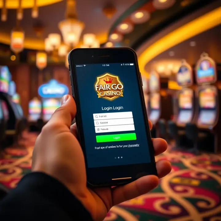 Mobile device displaying the Fair Go Casino login screen with secure access features