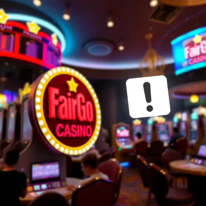 Illustration of Fair Go Casino logo with a digital notification symbol indicating an official notice