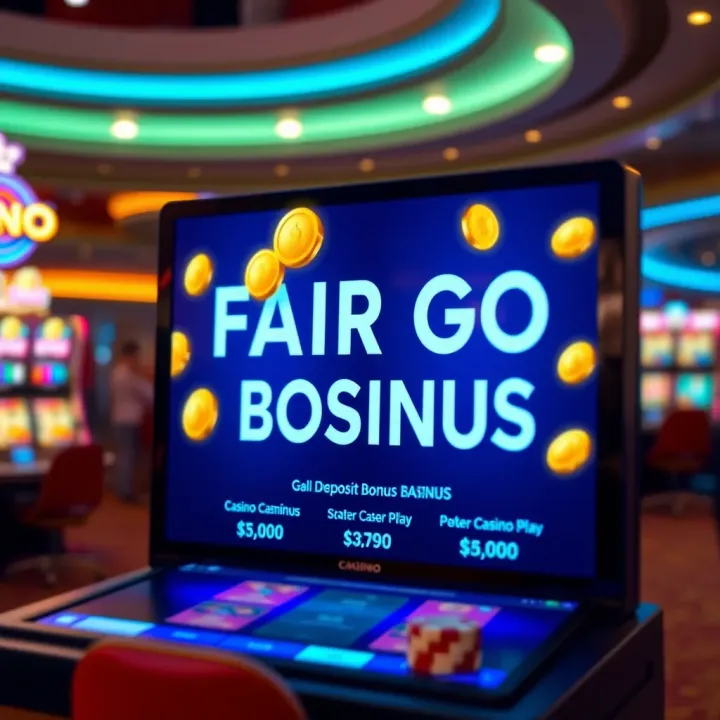 Illustration of a casino bonus offer with glowing tokens and bonus text on a digital screen