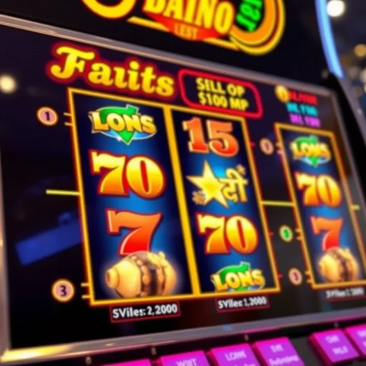 Digital slot machine interface with bonus symbols and winning lines
