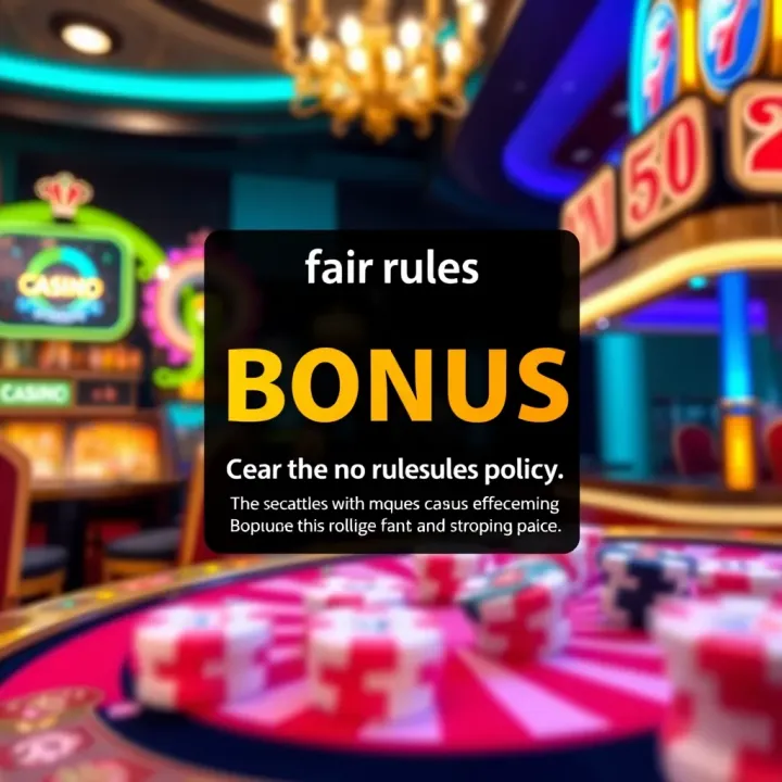 Illustration showing a casino bonus offer with a clear no rules policy highlighted