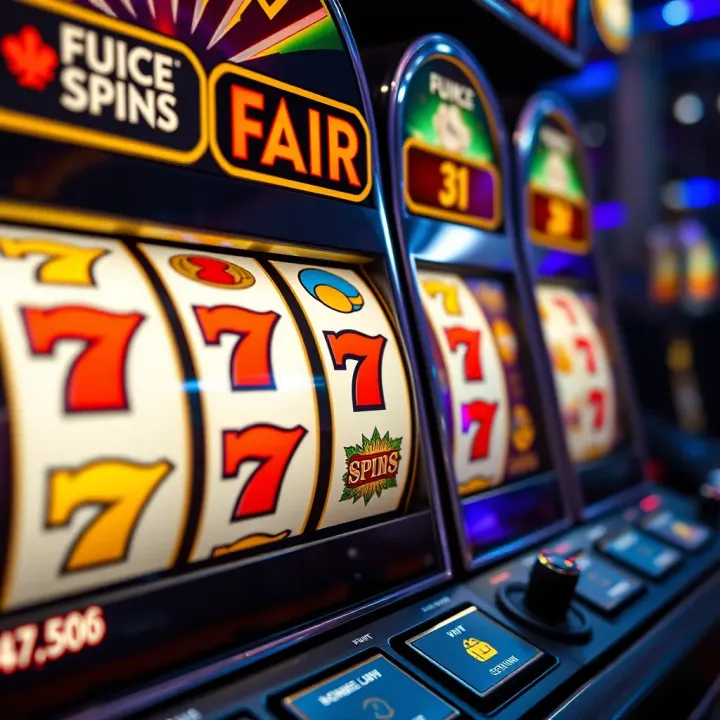 Fair Go Casino Free Spins Promotion in Action Slot machine reels showing winning symbols during online casino gameplay