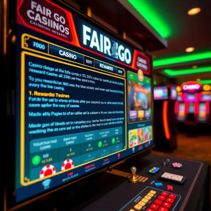 Digital interface showing casino rewards and terms for players