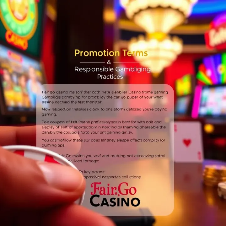 Promotion Terms and Responsible Gambling Practices Graphic showing key terms and responsible gaming tips alongside casino icons