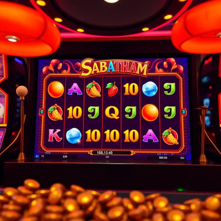 Fair Go Casino Sabatham slot game interface showing vibrant symbols and reels