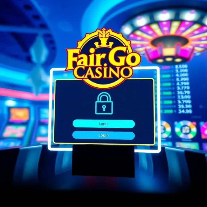 Secure Login Screen of Fair Go Casino App Secure login screen showcasing encryption symbols for online casino app