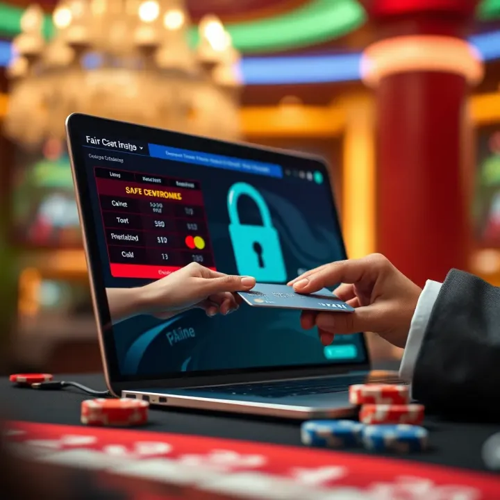 Secure online payment transaction showcasing safe betting environment on casino platform